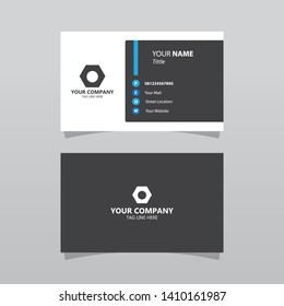 Modern Blue Bussines Card Template. Elegant Element Composition Design With Clean Concept.