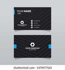 Modern Blue Bussines Card Template. Elegant Element Composition Design With Clean Concept.