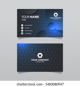 Modern blue bussines card template. Elegant element composition design with clean concept.