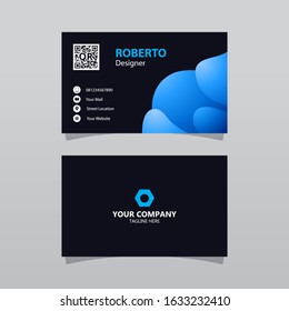 Modern Blue Bussines Card Template. Elegant Element Composition Design With Clean Concept.