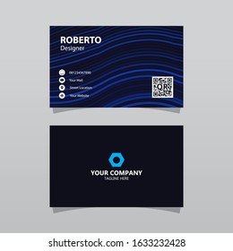 Modern blue bussines card template. Elegant element composition design with clean concept.