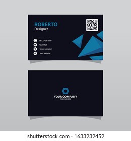 Modern blue bussines card template. Elegant element composition design with clean concept.