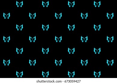 Modern blue butterfly pattern