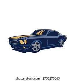 Icono de coche azul moderno Ilustración simple