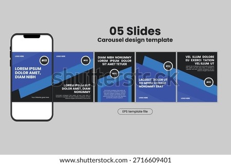 Modern Blue Carousel Social Media Post Template 