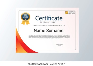 Modelo de Certificado de Conquista Azul Moderno
