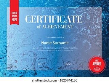 Diseño de plantilla de certificado azul moderno