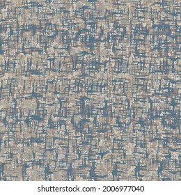 Patrón de Grunge sin costura, de color azul y bajo control. Textura de tela de capa superpuesta. Pinceles y controles delgados vectores. Texturas de impresión a rayas dinámicas para la moda retro primavera verano