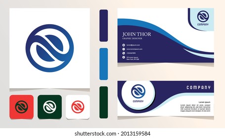 logotipo de degradado abstracto de círculo azul moderno, pancarta, plantilla de conjunto de conjuntos de negocios de tarjetas
