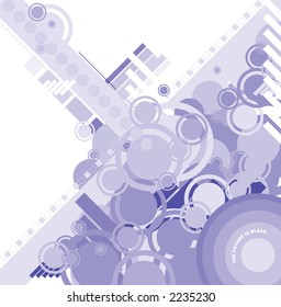 a modern blue circular design for use a as background or desktop