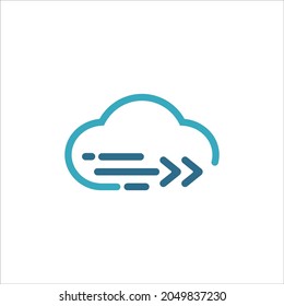 Modern blue cloud icon vector