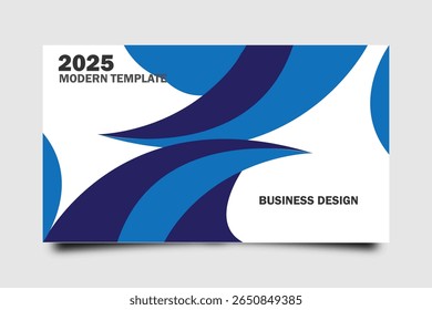 Modern blue color business presentation template