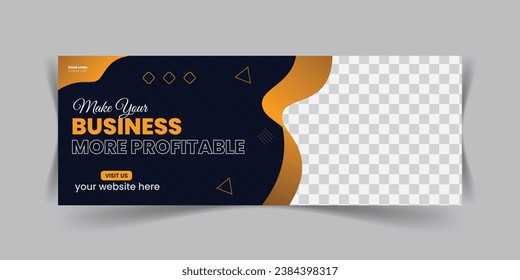 Modern blue color creative facebook cover design.