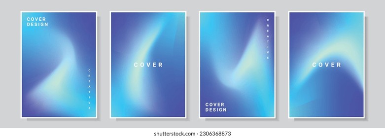 modern blue color gradation cover design vector collection