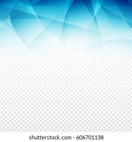 Modern blue color polygonal design on transparent background