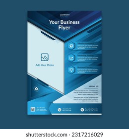 Modern blue company flyer design