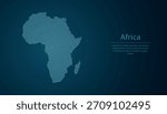 Modern blue concentric line illustration of Africa map with minimal design and tech style