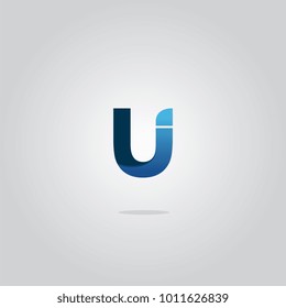 Modern Blue Concept "U" Logo Design.