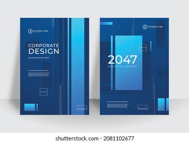 Modern blue corporate identity cover business vector design background. Flyer brochure advertising abstract background. Leaflet Modern poster magazine layout template. Annual report for presentation