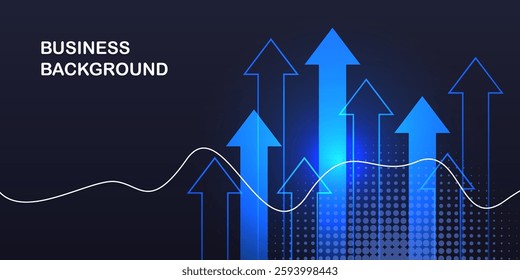 Modern blue creative economy investment report chart arrow up illustration background