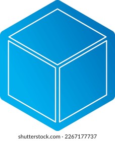 Modern blue cube design vector