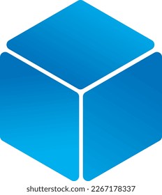 Modern blue cube gradient design