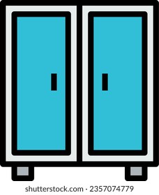 Modern Blue Cupboard Vector Icon