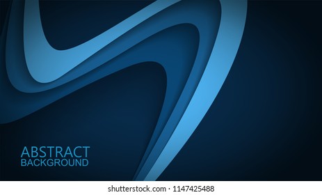 Modern Blue Curve Vector Background 
