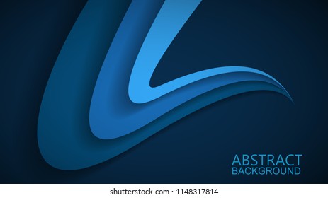 Modern Blue Curve Vector Background 
