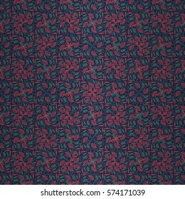 Modern blue decorative seamless pattern in biology style. Tangled mosaic repeatable backdrop. Vector background. Classic tracery.