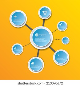 modern blue Design template / can be used for infographics / numbered banners / cutout lines / graphic or website layout vector