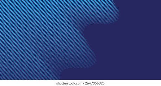 modern blue dynamic diagonal parallel slanted lines with wave geometric pattern. eps 10