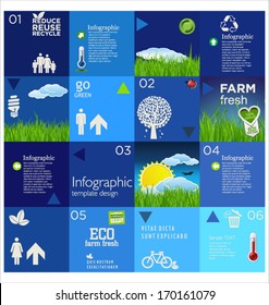 Modern blue ecology design template