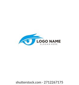 Logotipo moderno de ojos azules que simboliza la visión, la seguridad, el enfoque y la tecnología, ideal para la marca, los servicios digitales o la identidad empresarial creativa.
