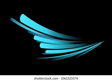 Modern Blue Filigree Ornament for Presentation and Decoration . Decorative Design Element on Black Background