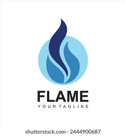 modern blue Fire logo design template