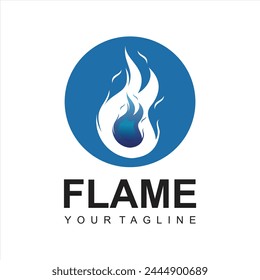 Plantilla de diseño de logotipo de fuego azul moderno