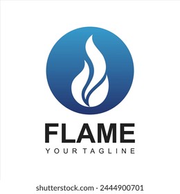 modern blue Fire logo design template