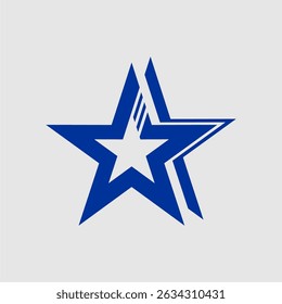 Modern blue five-pointed star logo with a smaller white star inside and a dynamic split design.