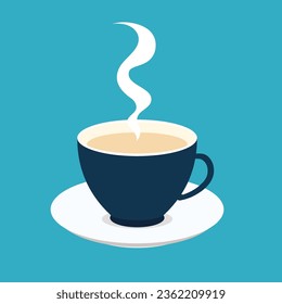 modern blue flat coffee icon logo vector illustration by shabrina iqlil