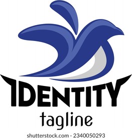 Modern Blue fliying pinguin logo