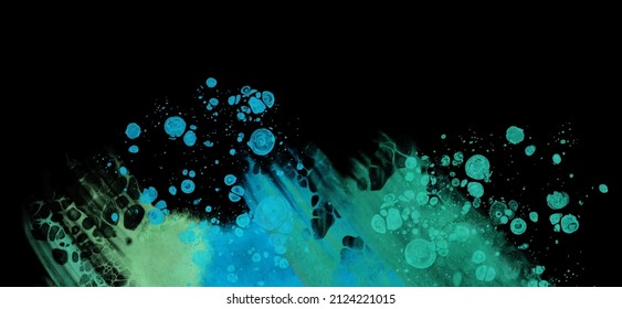 Modern blue flow background on black. Liquid shape in color banner. Art design for your design project. Vector illustration.