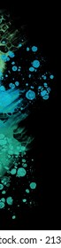 Fondo de flujo azul moderno sobre negro. Forma líquida en un cartel de color. Diseño artístico para su proyecto de diseño. Ilustración vectorial.