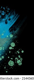 Moderner blauer Hintergrund auf Schwarz. Flüssige Form in Farbbanner. Kunstdesign für Ihr Gestaltungsprojekt. Vektorgrafik.
