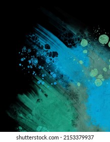 Modern blue flow background on black. Liquid shape in color banner. Art design for your design project. Vector illustration.