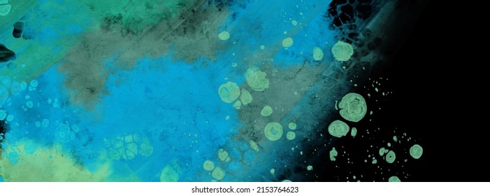 Fondo de flujo azul moderno sobre negro. Forma líquida en un cartel de color. Diseño artístico para su proyecto de diseño. Ilustración vectorial.
