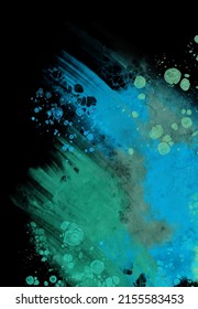 Fondo de flujo azul moderno sobre negro. Forma líquida en un cartel de color. Diseño artístico para su proyecto de diseño. Ilustración vectorial.