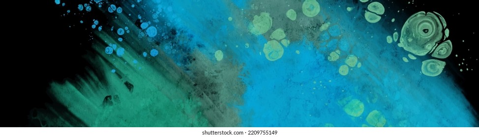 Modern blue flow background on black. Liquid shape in color banner. Art design for your design project. Vector illustration.