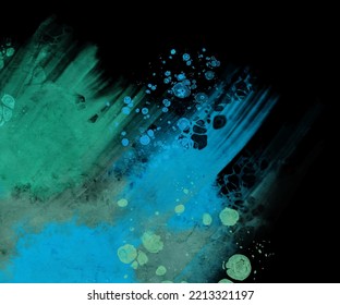 Modern blue flow background on black. Liquid shape in color banner. Art design for your design project. Vector illustration.