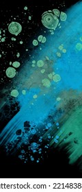 Moderner blauer Hintergrund auf Schwarz. Flüssige Form in Farbbanner. Kunstdesign für Ihr Gestaltungsprojekt. Vektorgrafik.